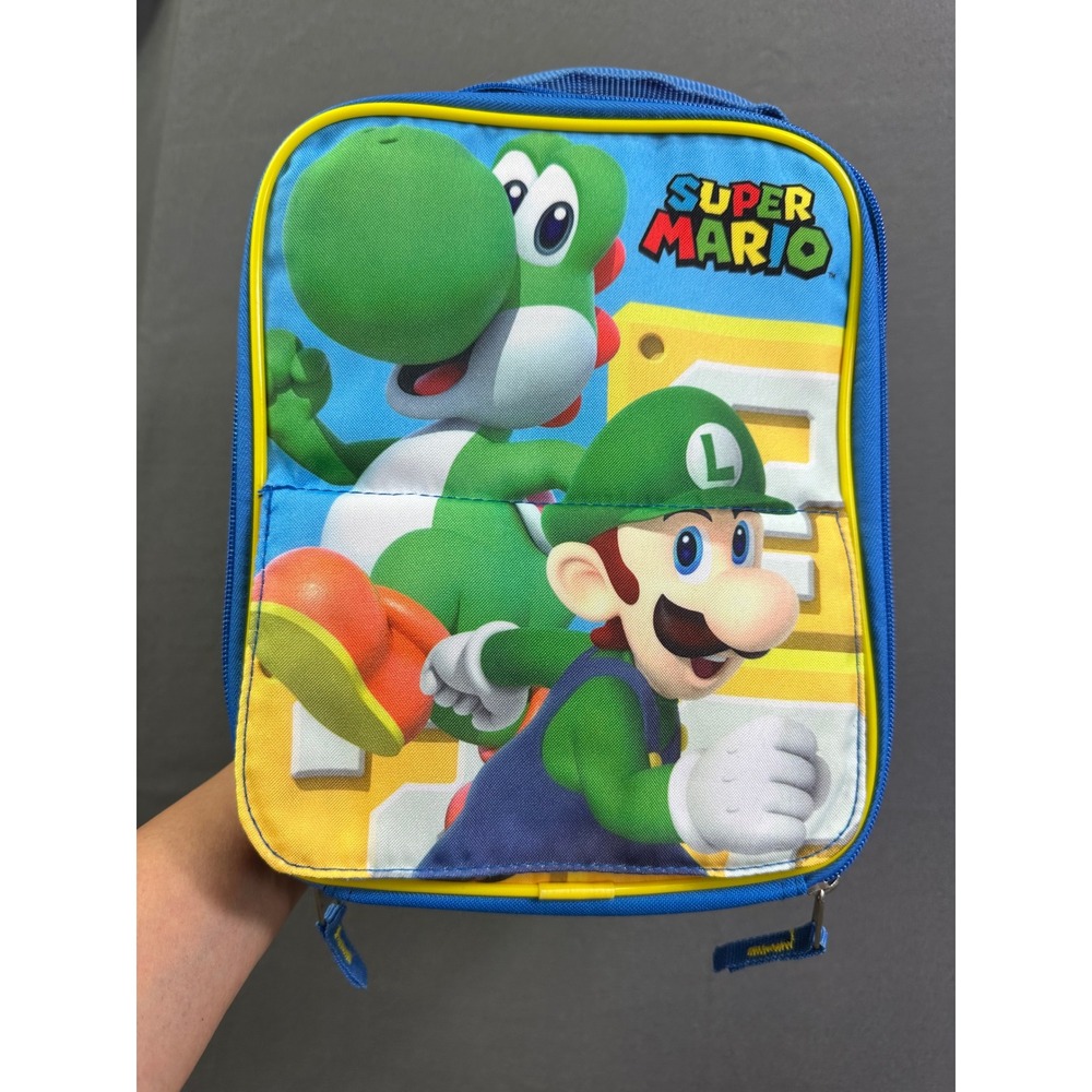 Super‎ Mario Bros Insulated Lunch Bag Mario Luigi Yoshi Blue Red Nintendo 2018